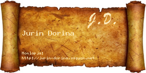 Jurin Dorina névjegykártya